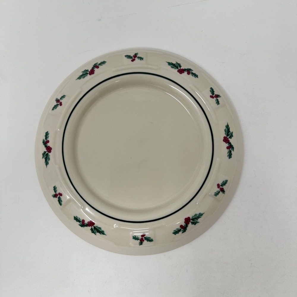 Longaberger Woven Traditions Christmas‎ Holly Berry Pillar Candle Holder Plate